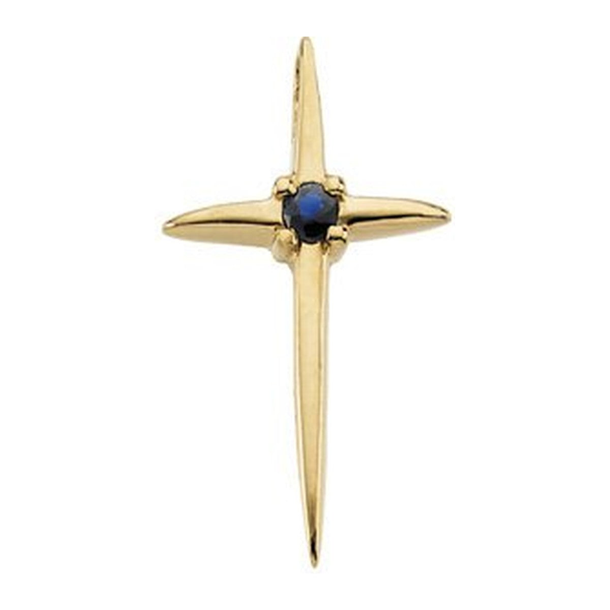Slender Gemstone Cross Pendant