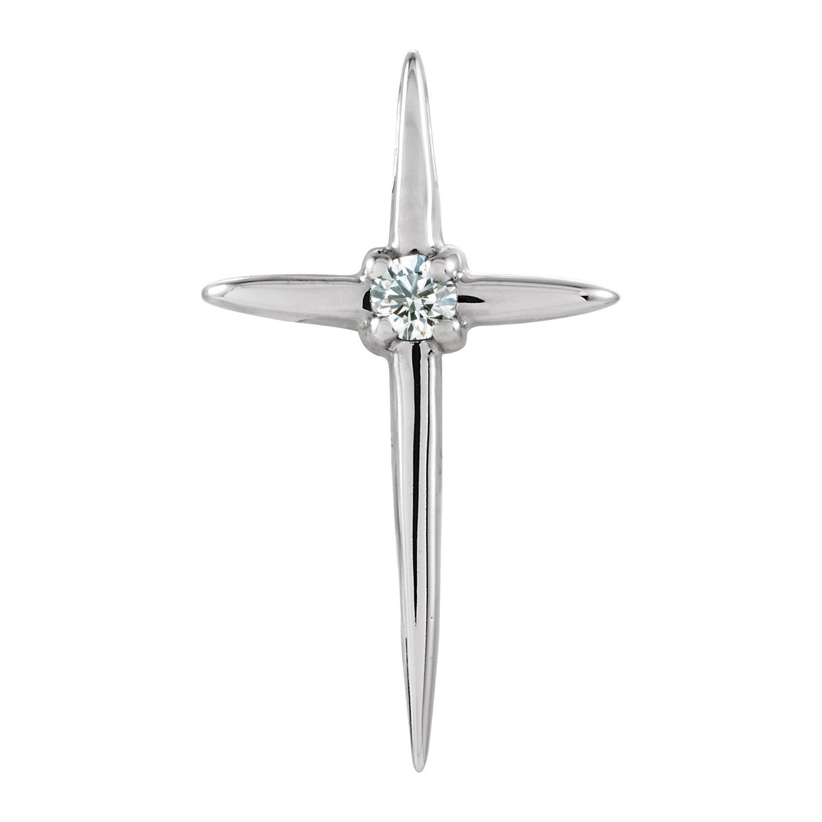 Slender Gemstone Cross Pendant