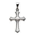 Beaded-Edge Budded Cross Pendant