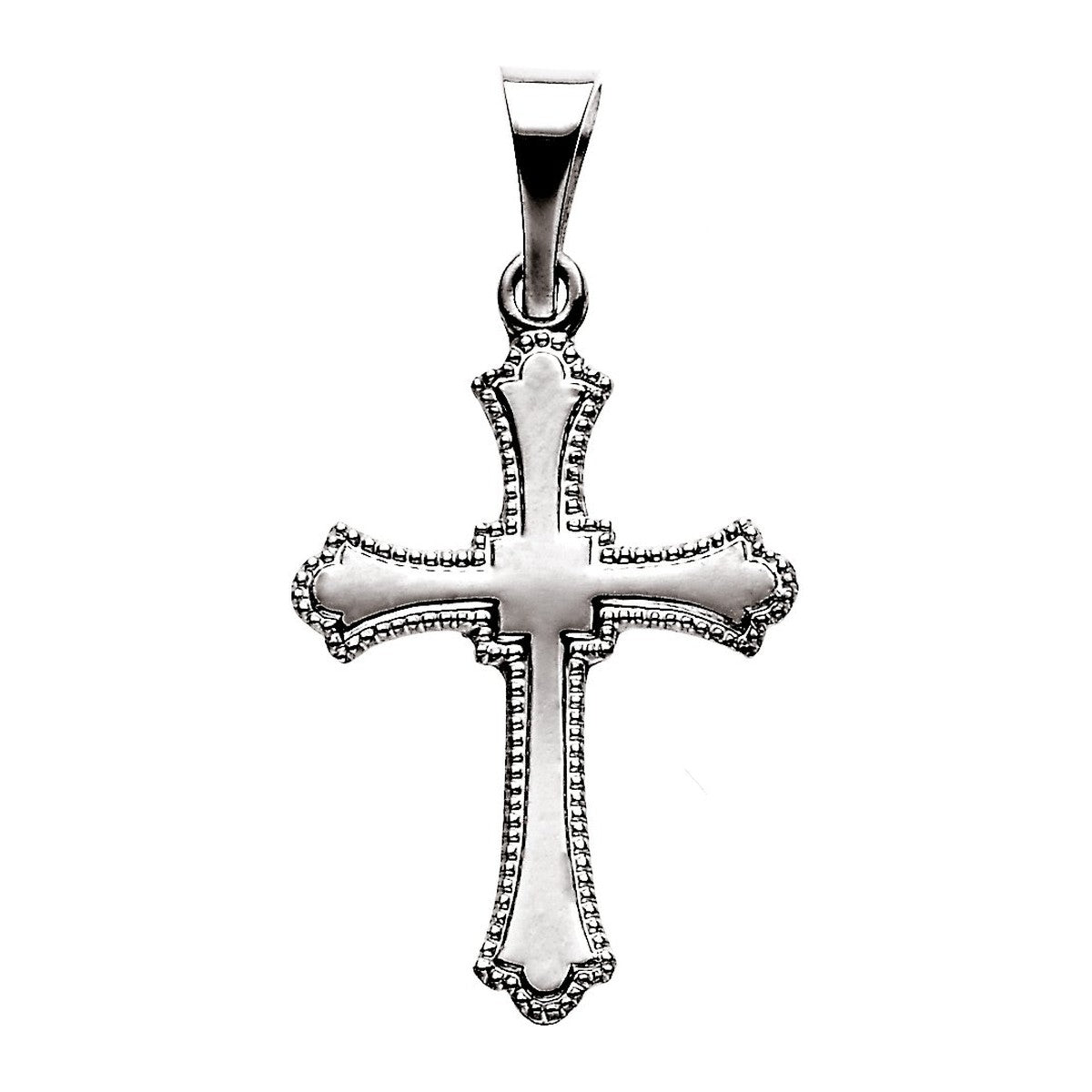 Beaded-Edge Budded Cross Pendant