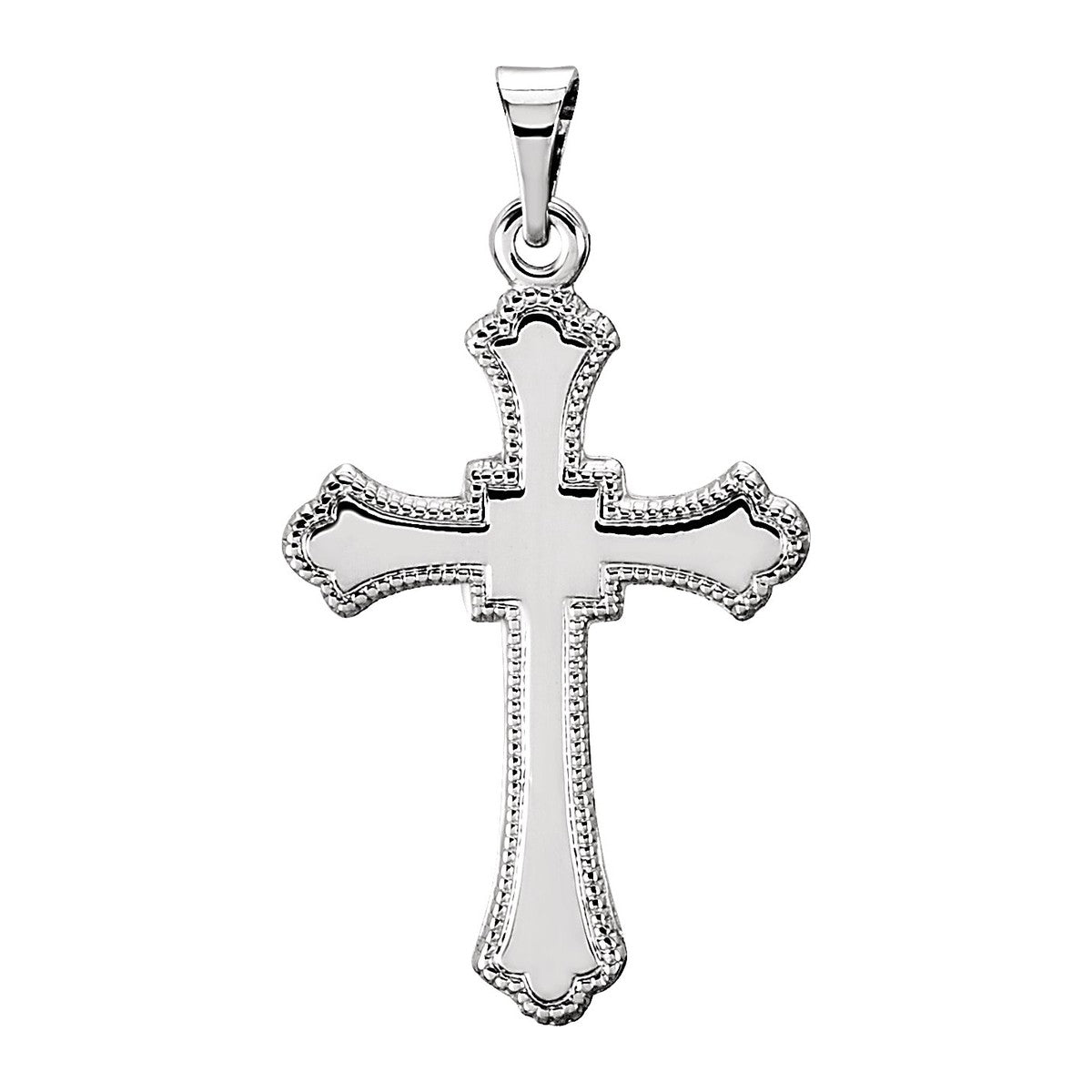 Beaded-Edge Budded Cross Pendant