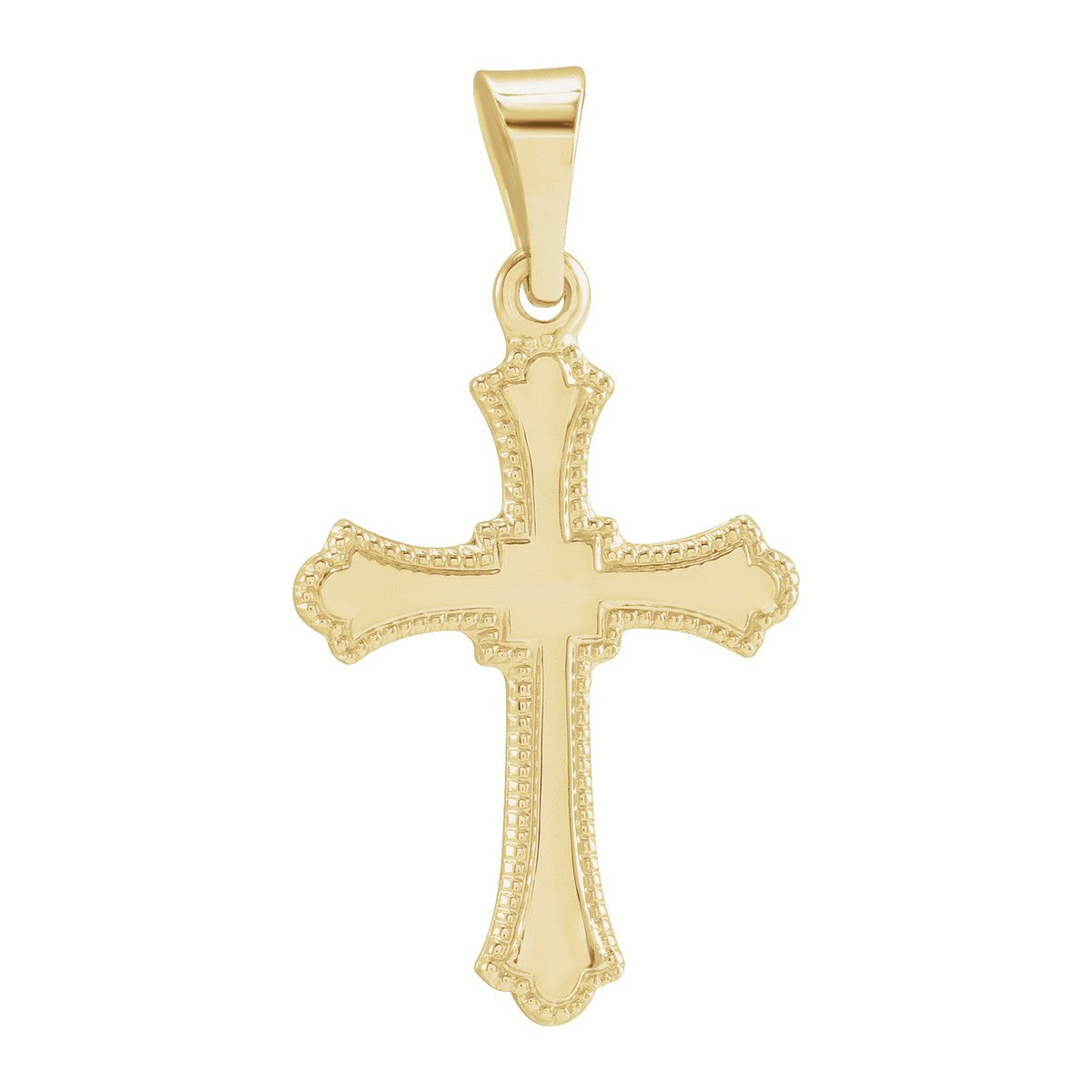 Beaded-Edge Budded Cross Pendant