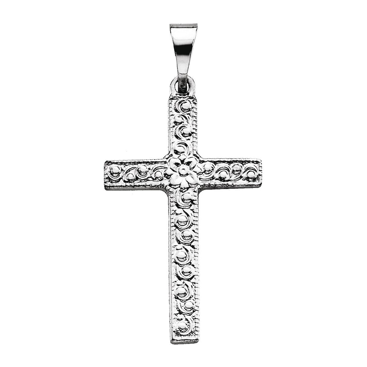 Floral Pattern Cross Pendant