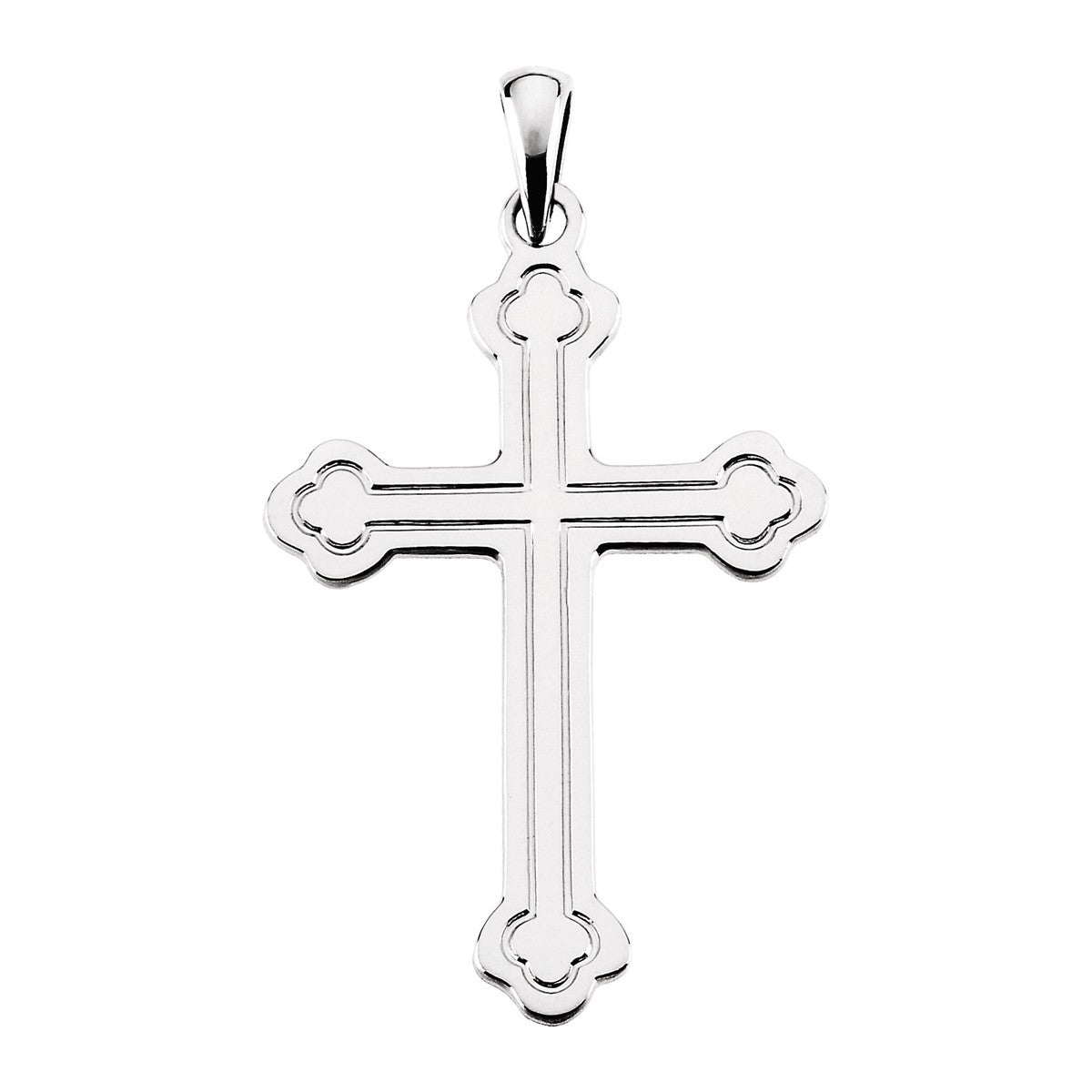 Outlined Budded Cross Pendant