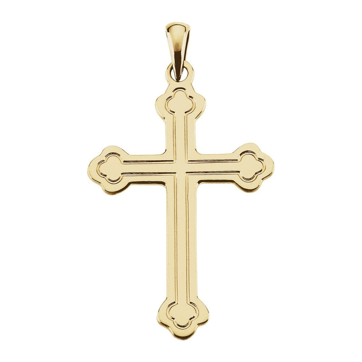 Outlined Budded Cross Pendant