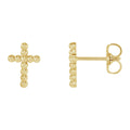 Beaded Cross Stud Earrings