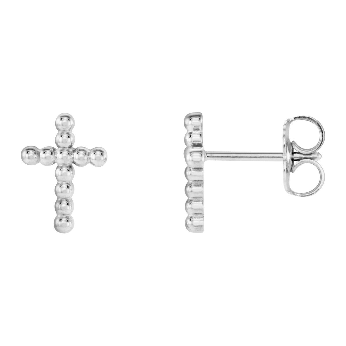 Beaded Cross Stud Earrings
