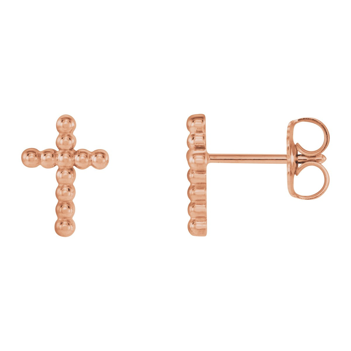 Beaded Cross Stud Earrings