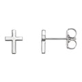 Small Polished Cross Stud Earrings