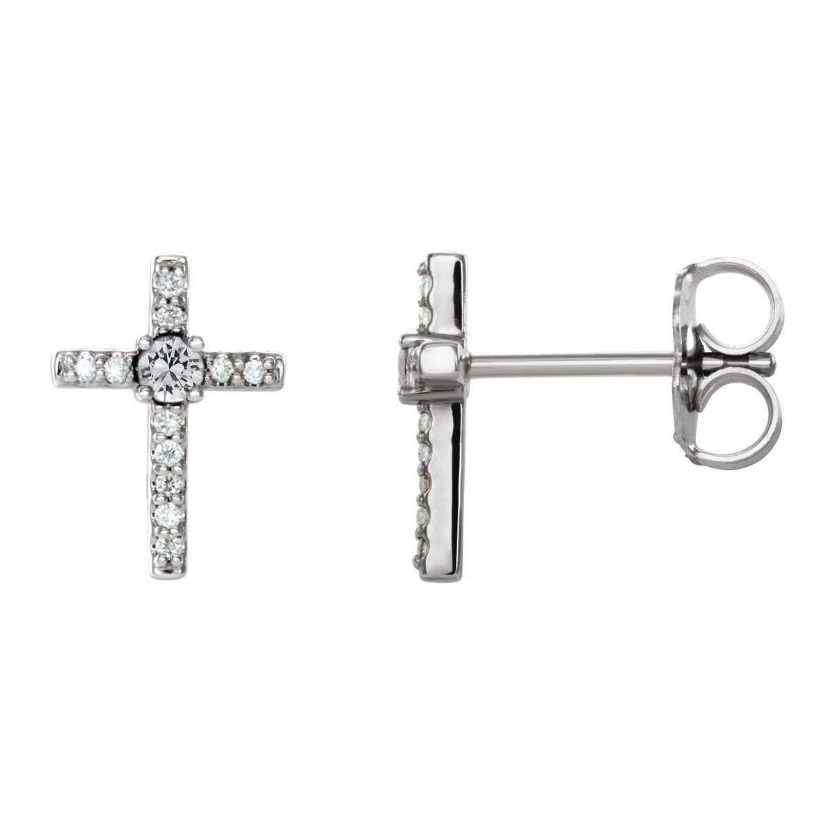 Gemstone Cross Stud Earrings