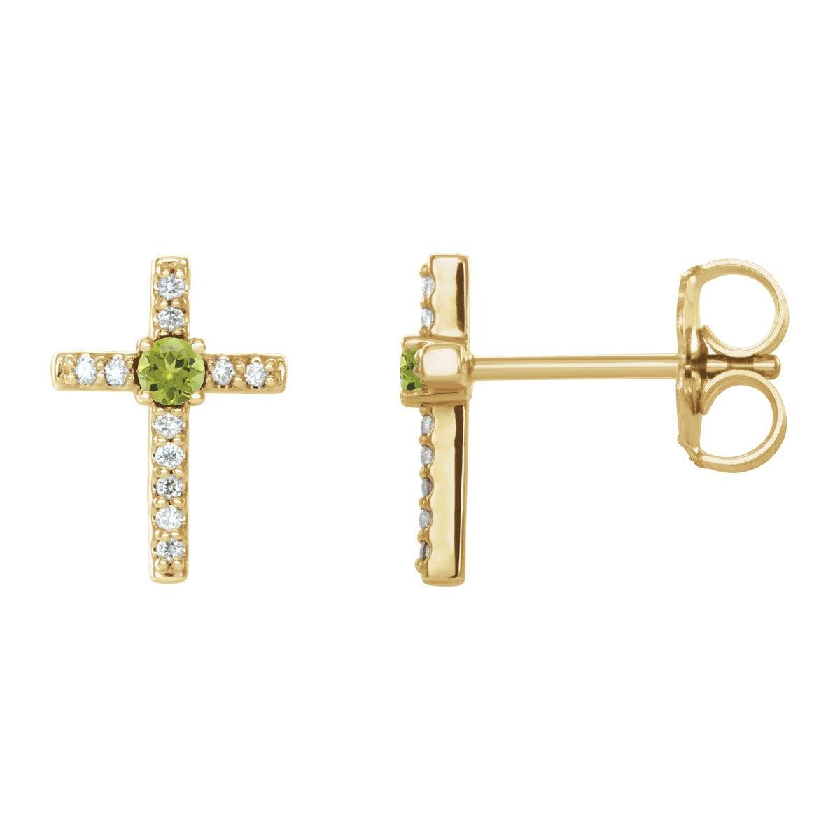 Gemstone Cross Stud Earrings