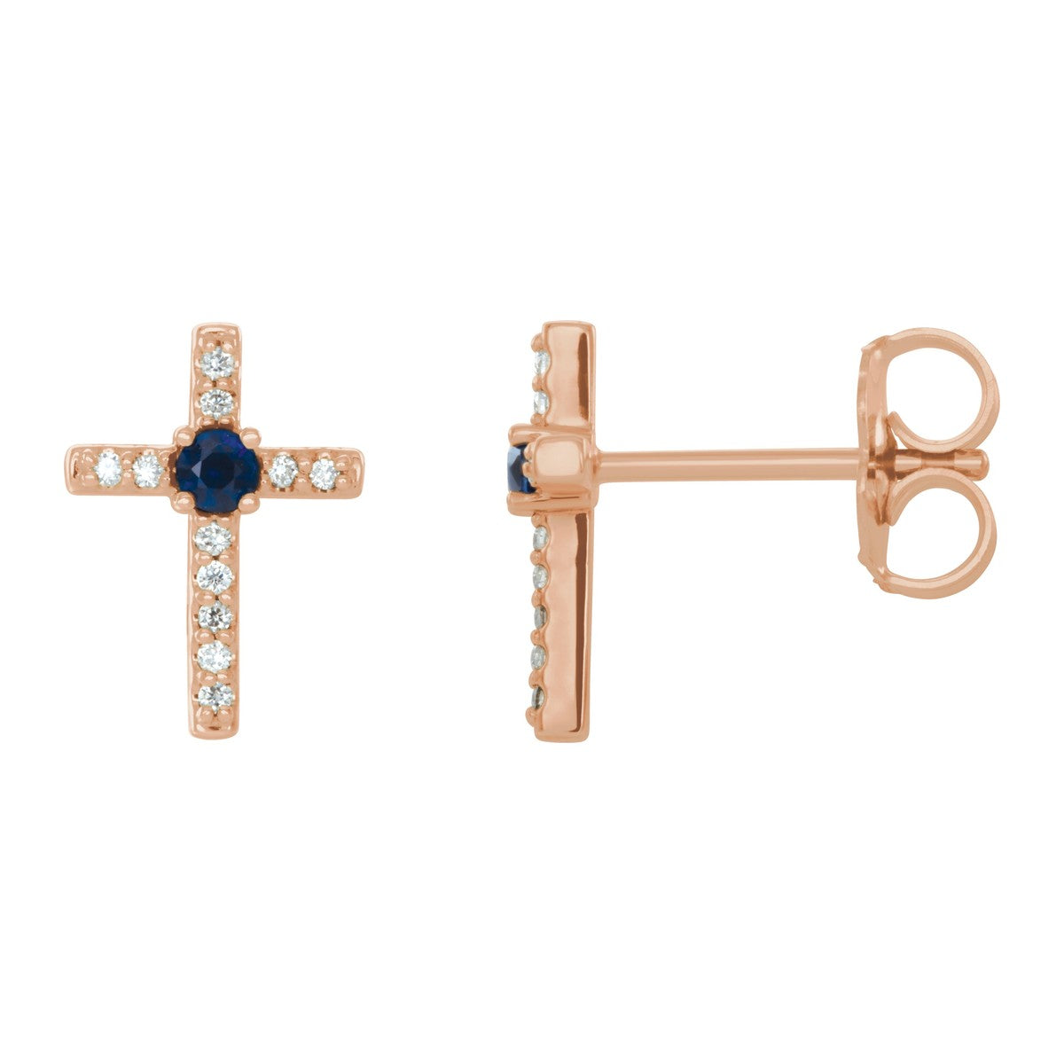 Gemstone Cross Stud Earrings