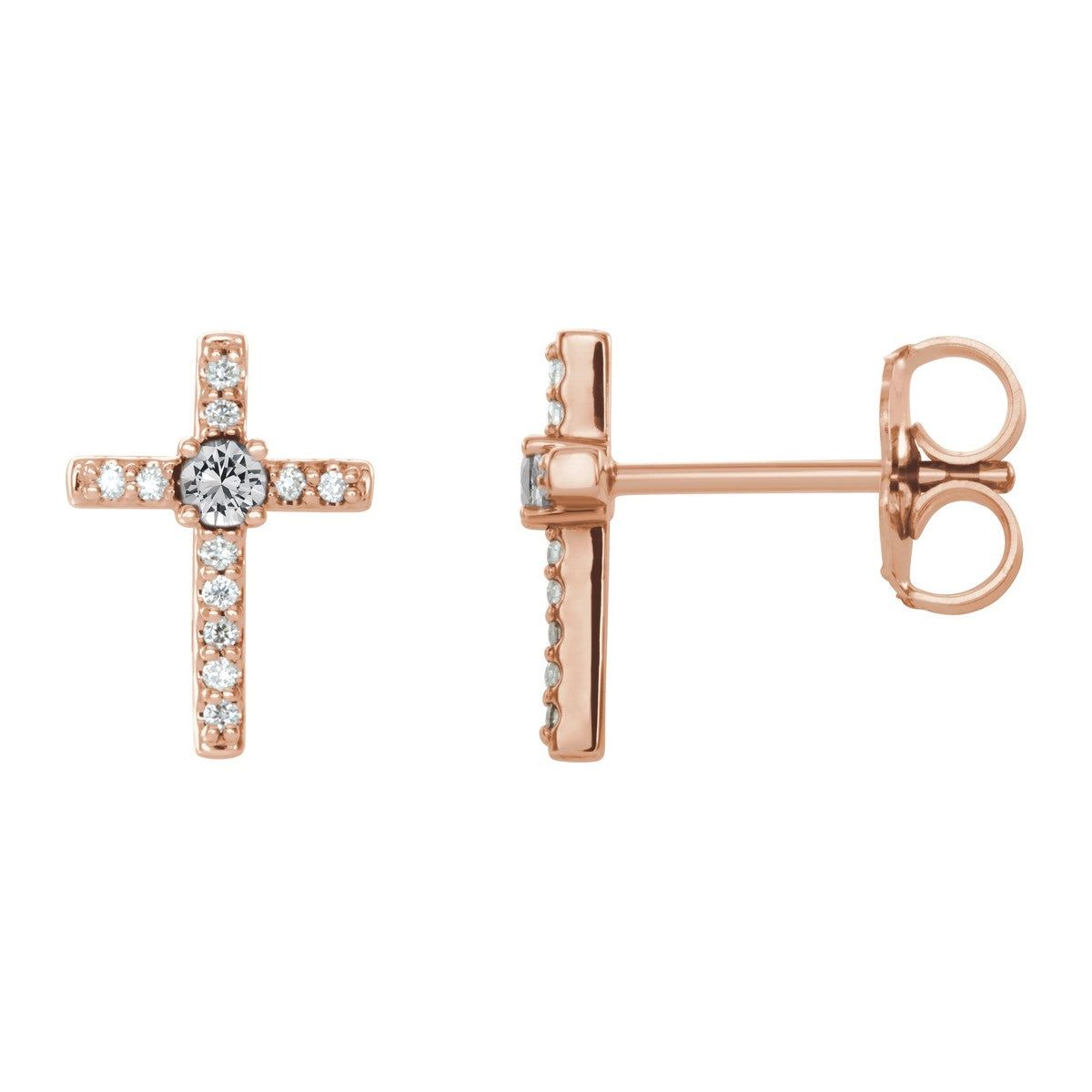 Gemstone Cross Stud Earrings