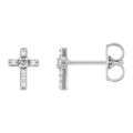 Gemstone Cross Stud Earrings