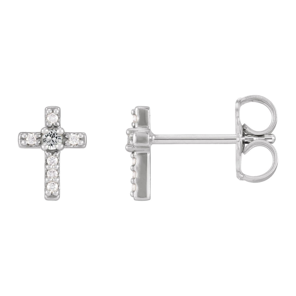 Gemstone Cross Stud Earrings
