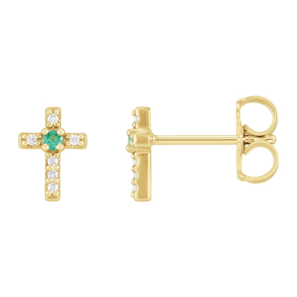 Gemstone Cross Stud Earrings
