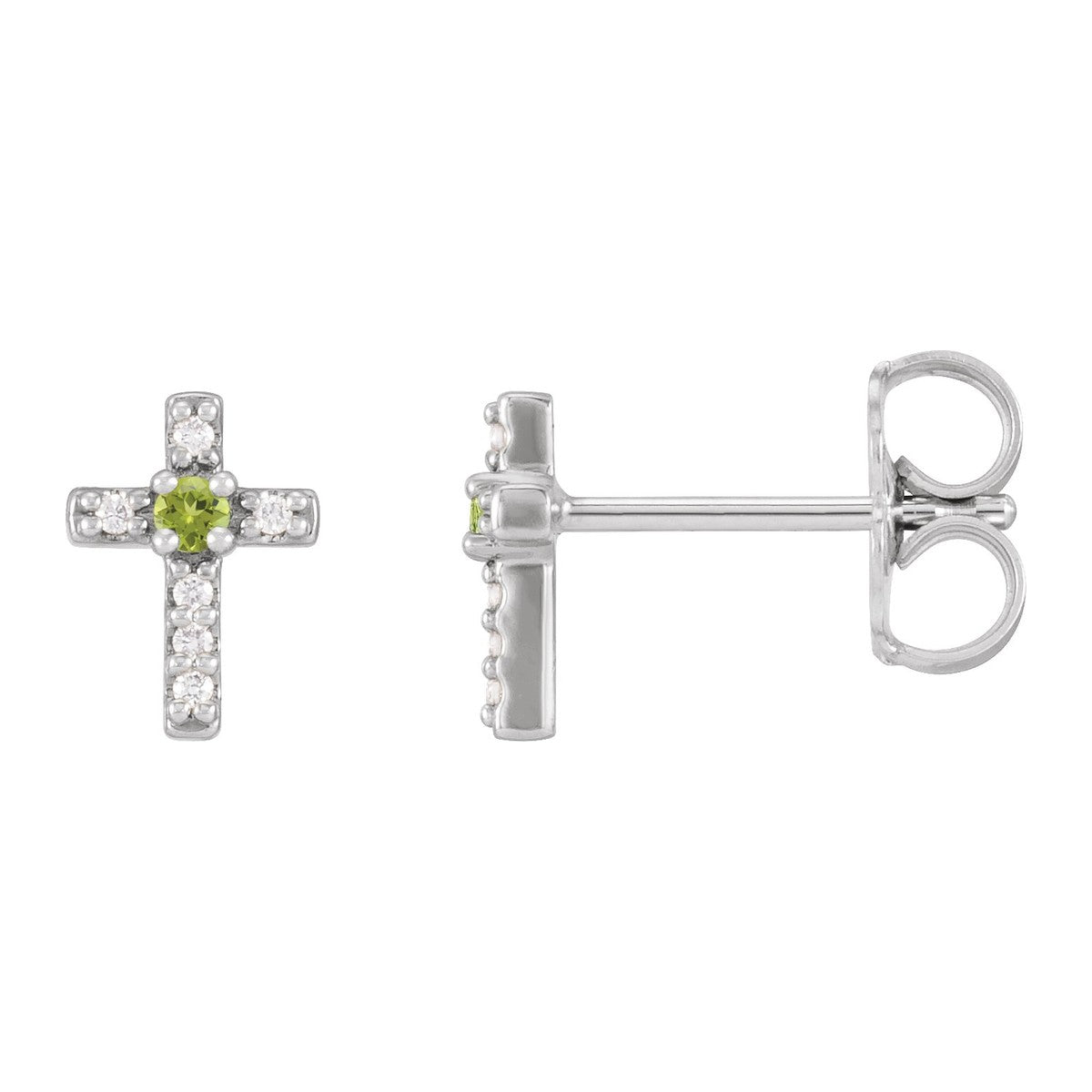 Gemstone Cross Stud Earrings