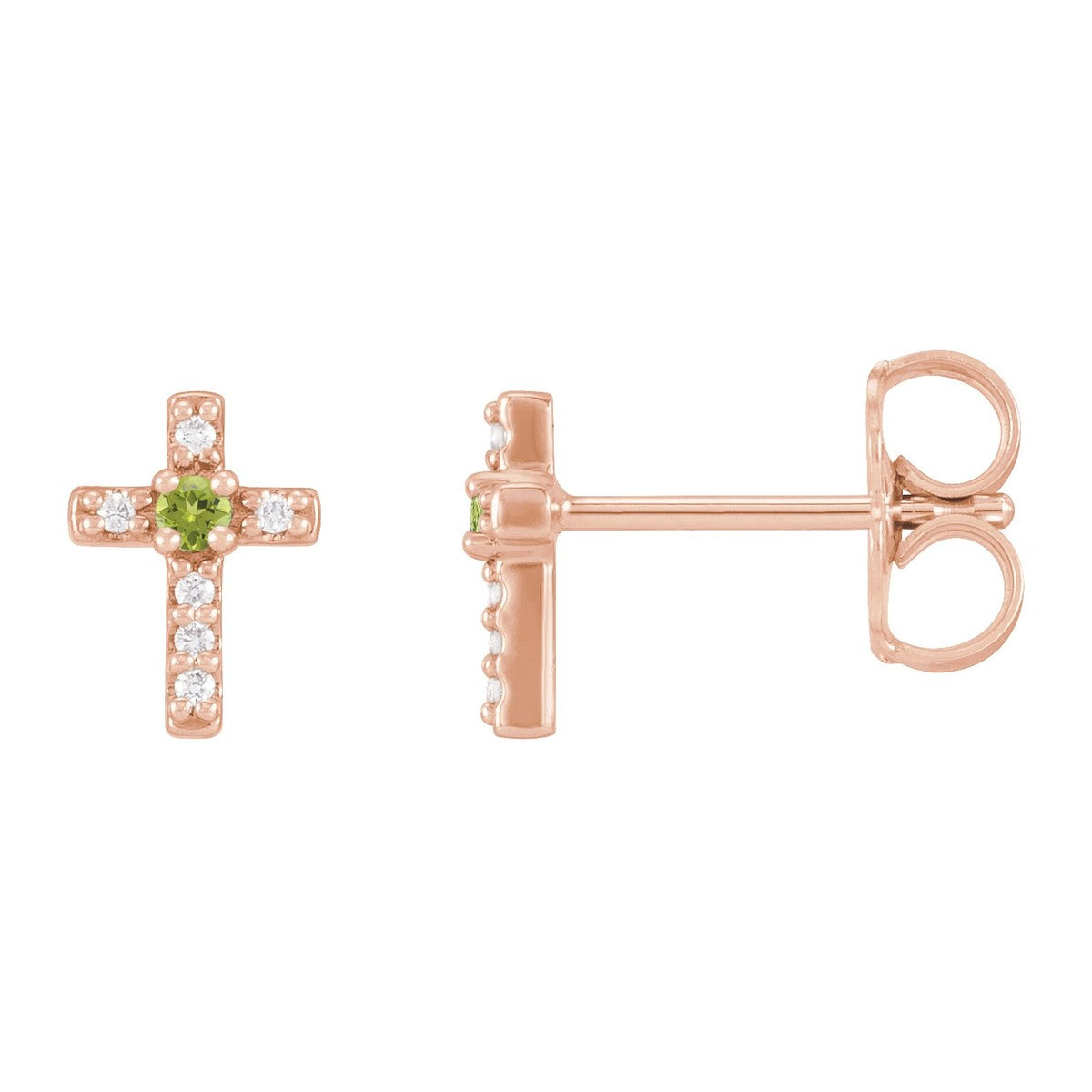 Gemstone Cross Stud Earrings