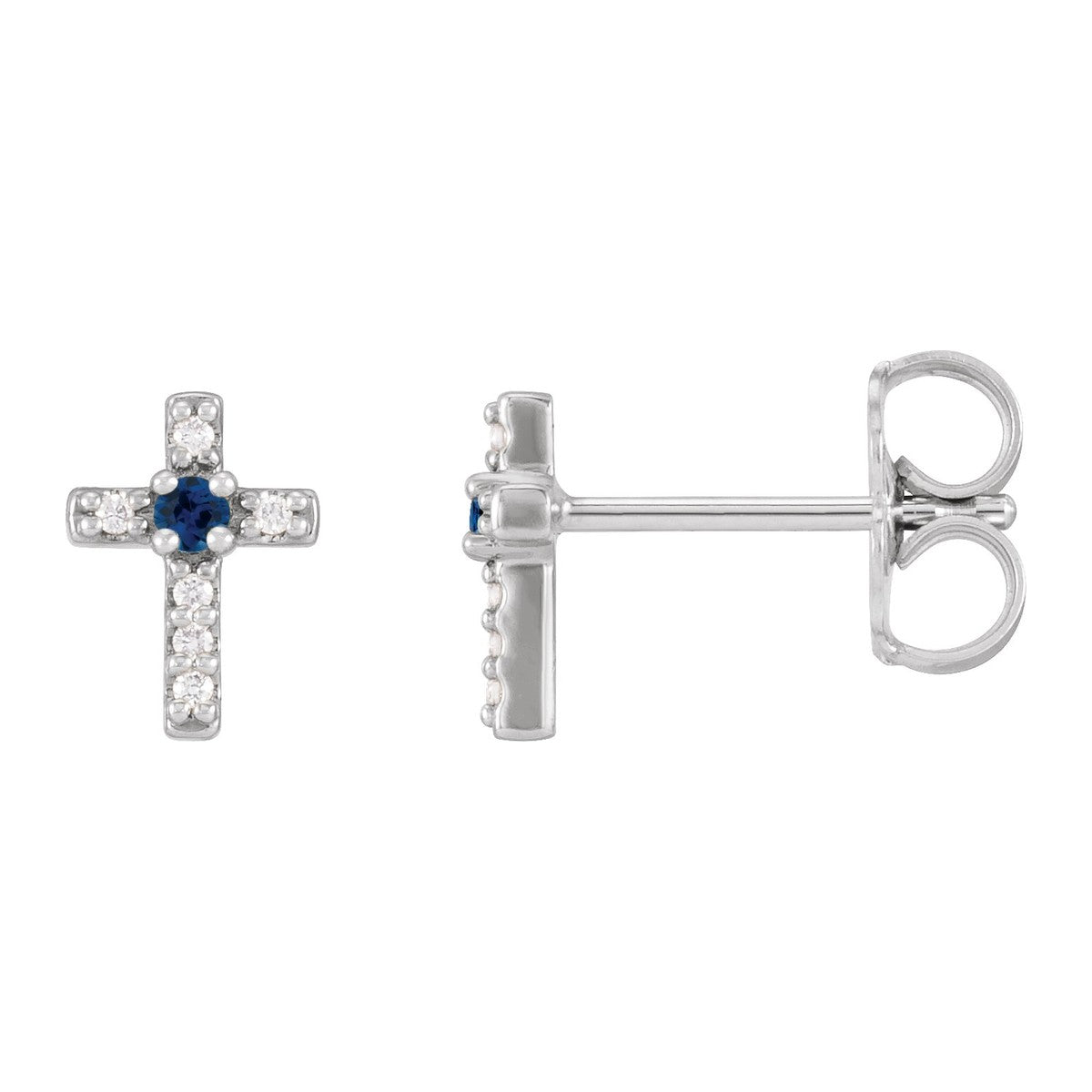 Gemstone Cross Stud Earrings