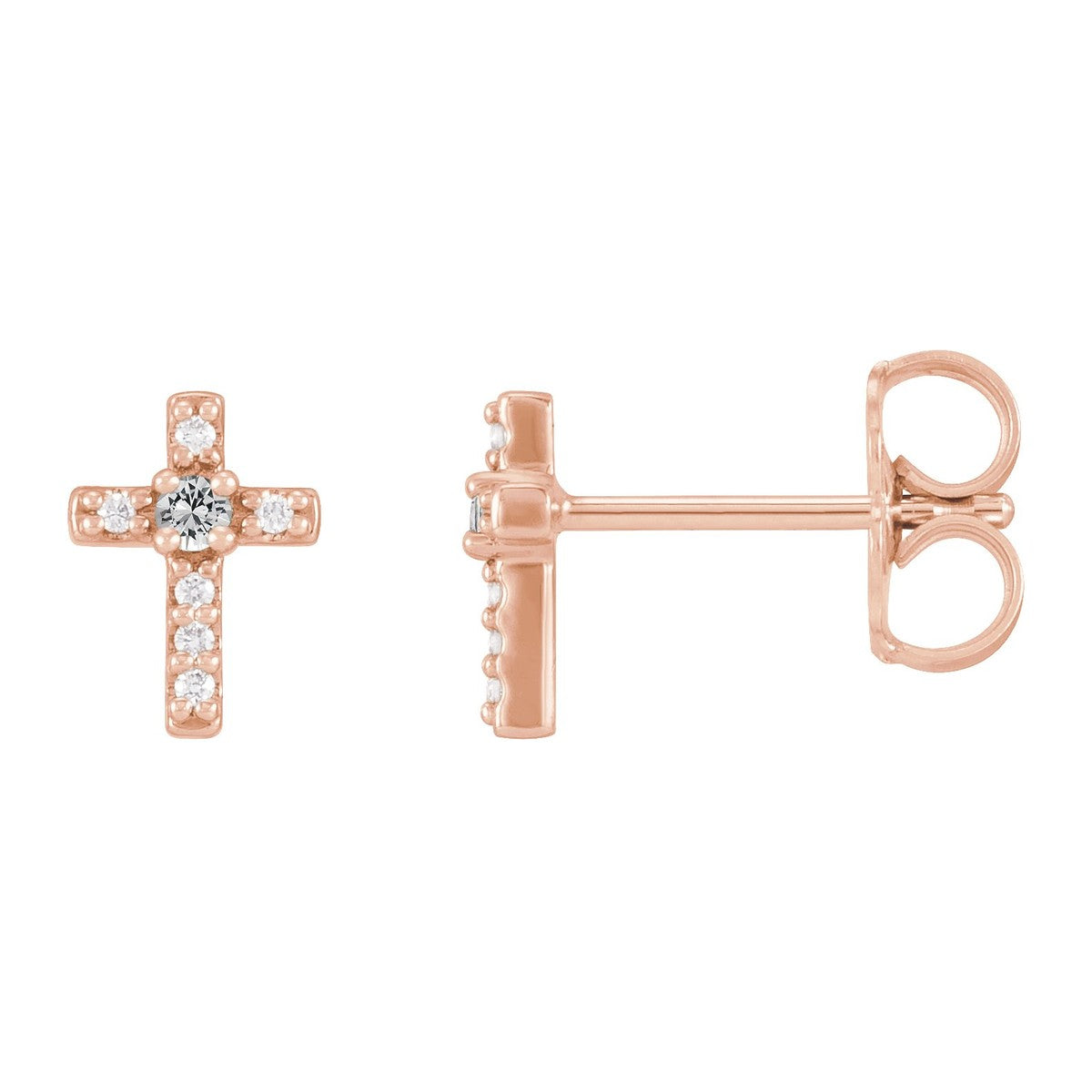 Gemstone Cross Stud Earrings