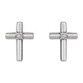 Solitaire Diamond Cross Stud Earrings
