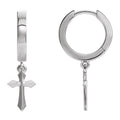 Cross Drop Hoop Earrings