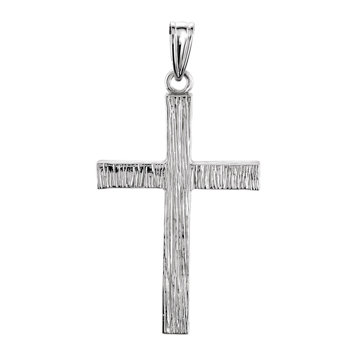 Bark-Texture Cross Pendant
