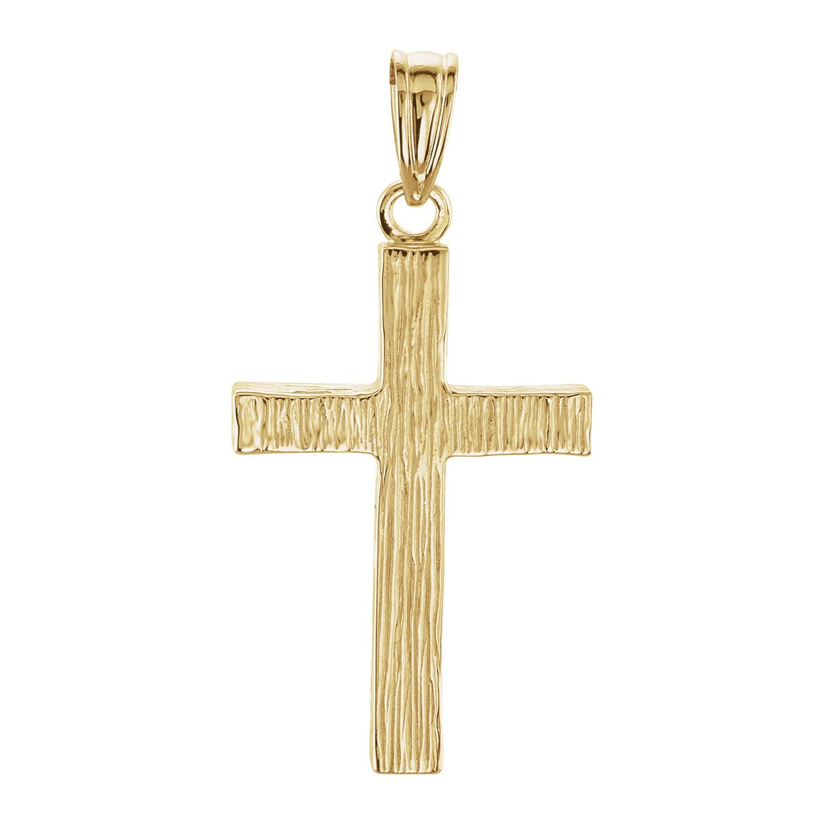 Bark-Texture Cross Pendant