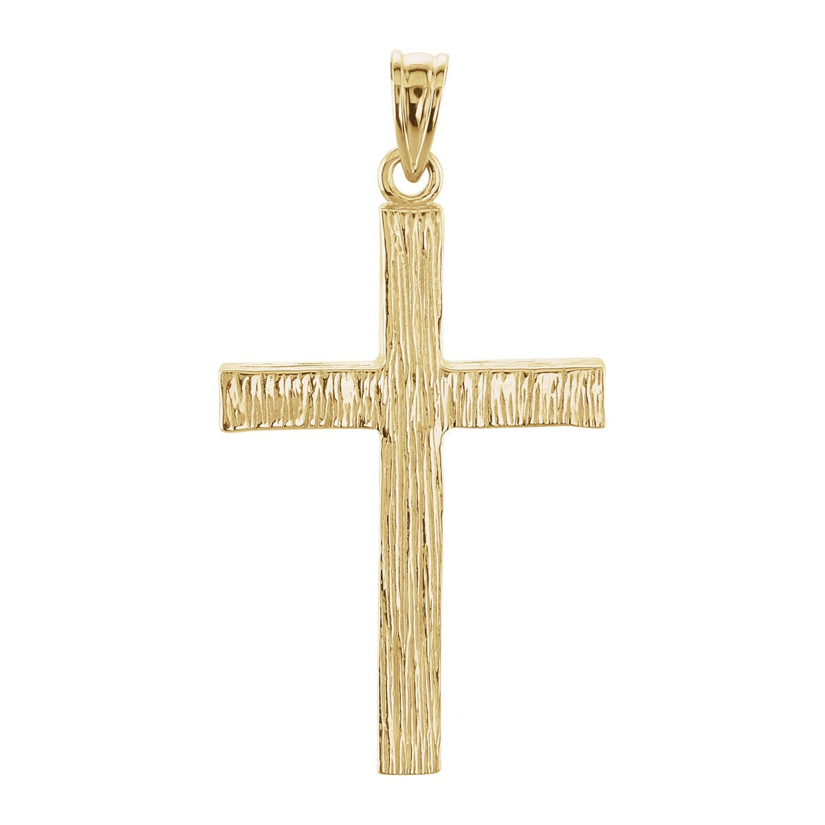 Bark-Texture Cross Pendant