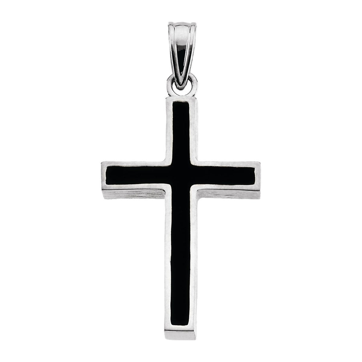 Black Inlay Cross Pendant