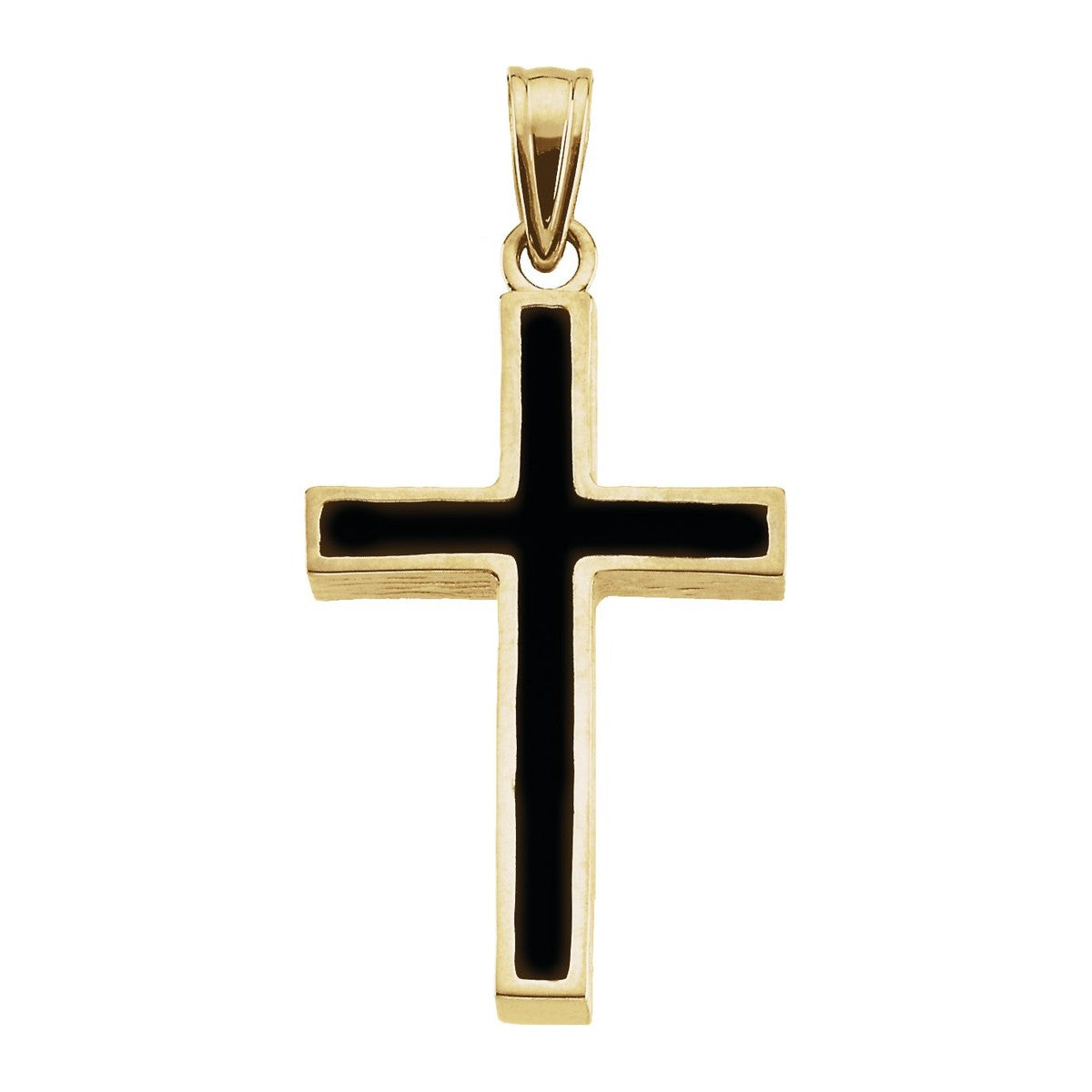 Black Inlay Cross Pendant