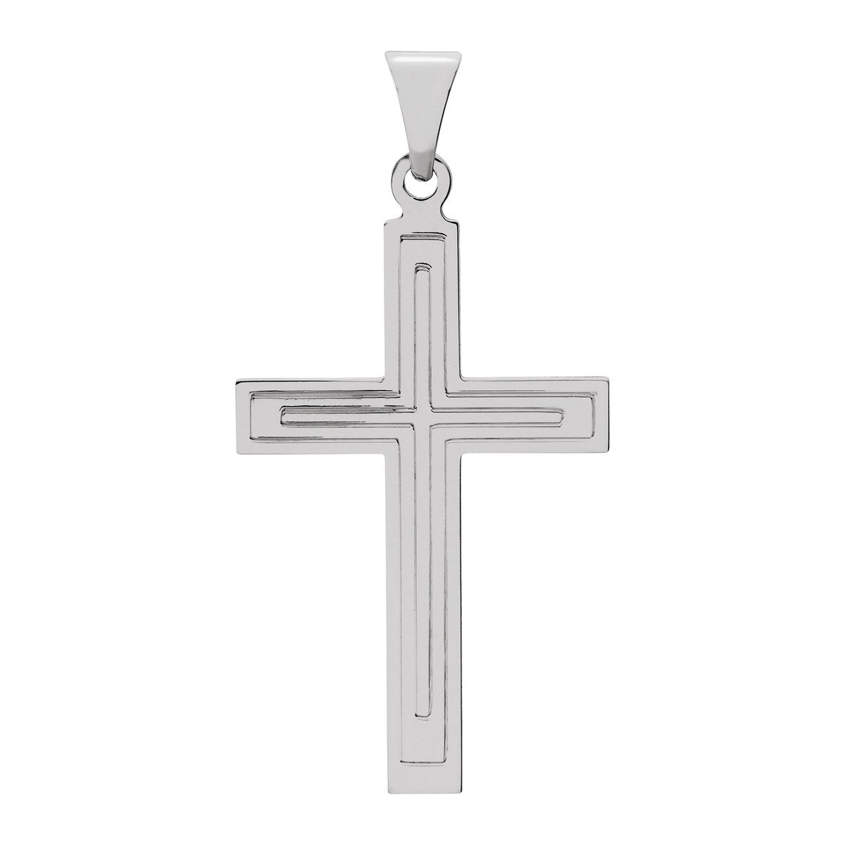 Grooved Cross Pendant