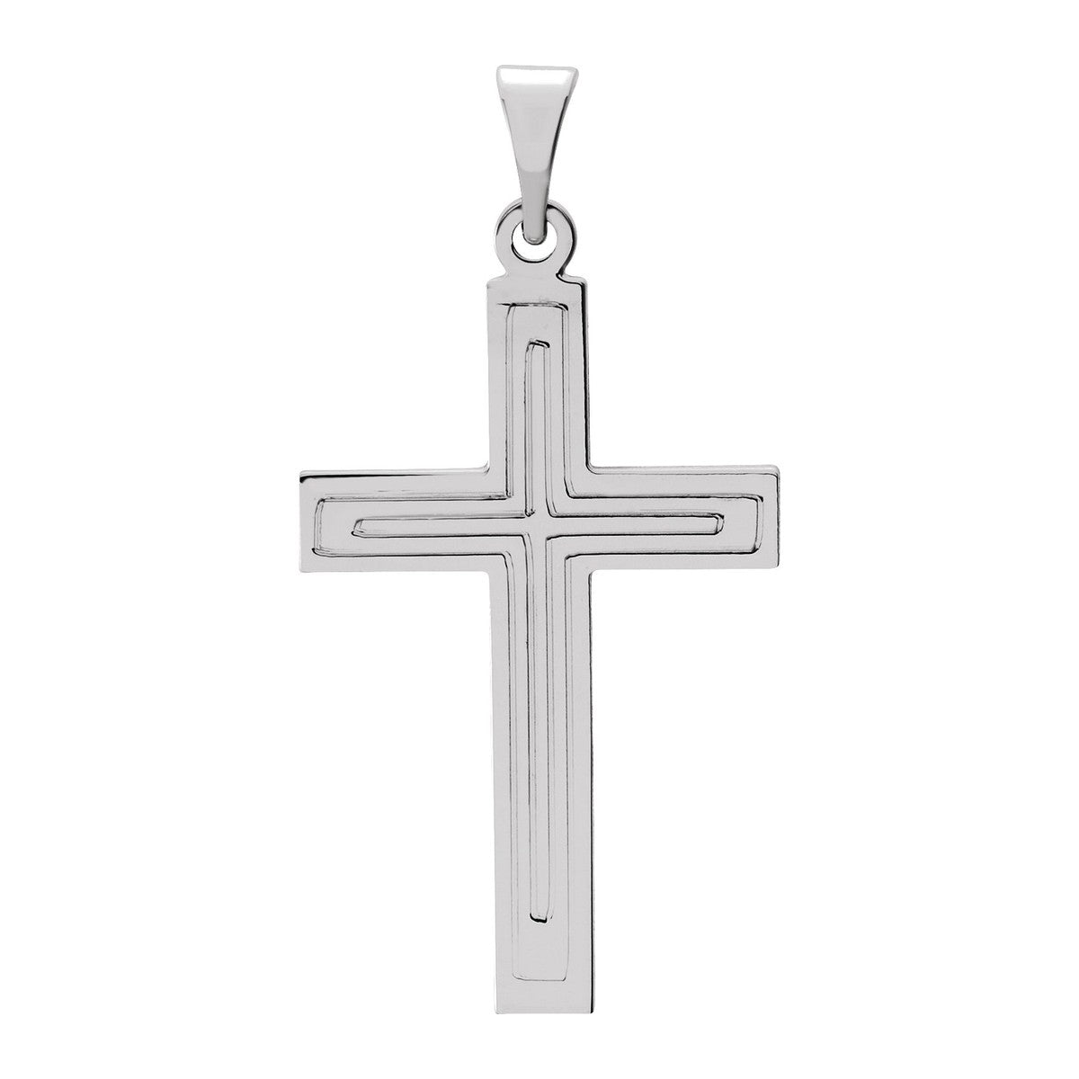 Grooved Cross Pendant