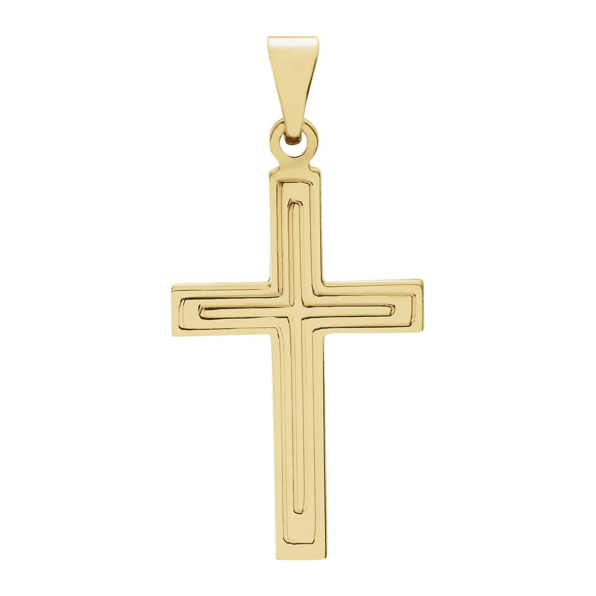 Grooved Cross Pendant