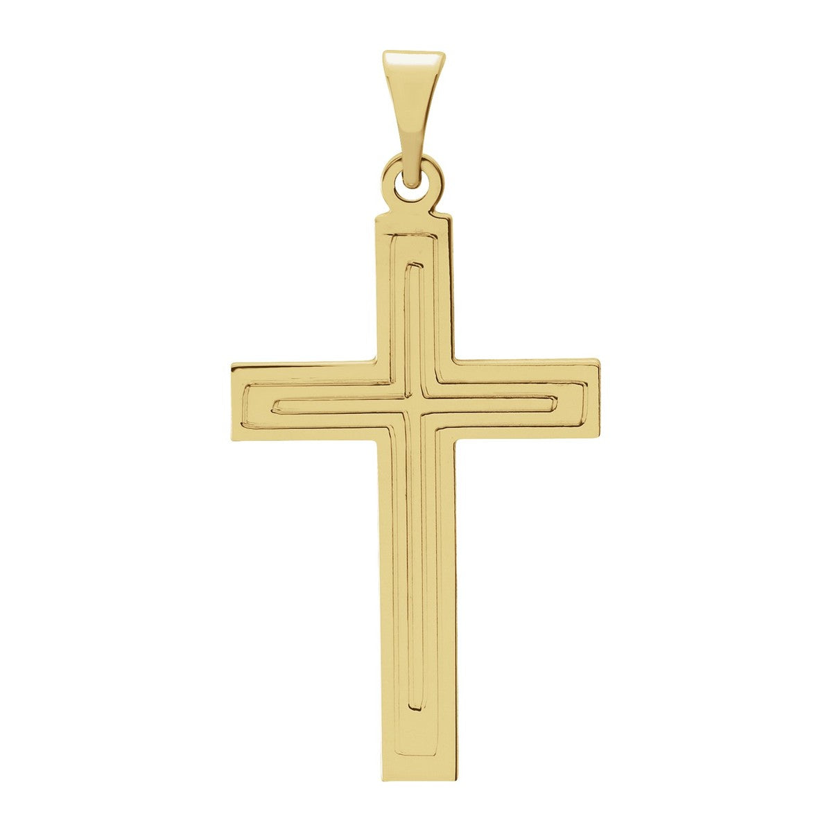 Grooved Cross Pendant