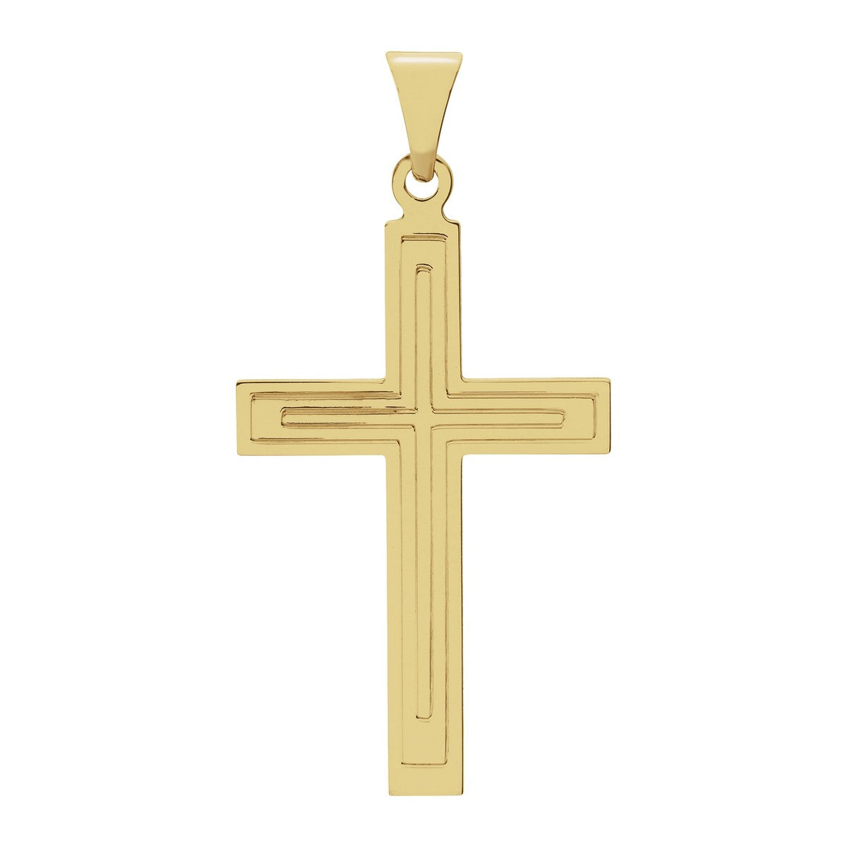 Grooved Cross Pendant