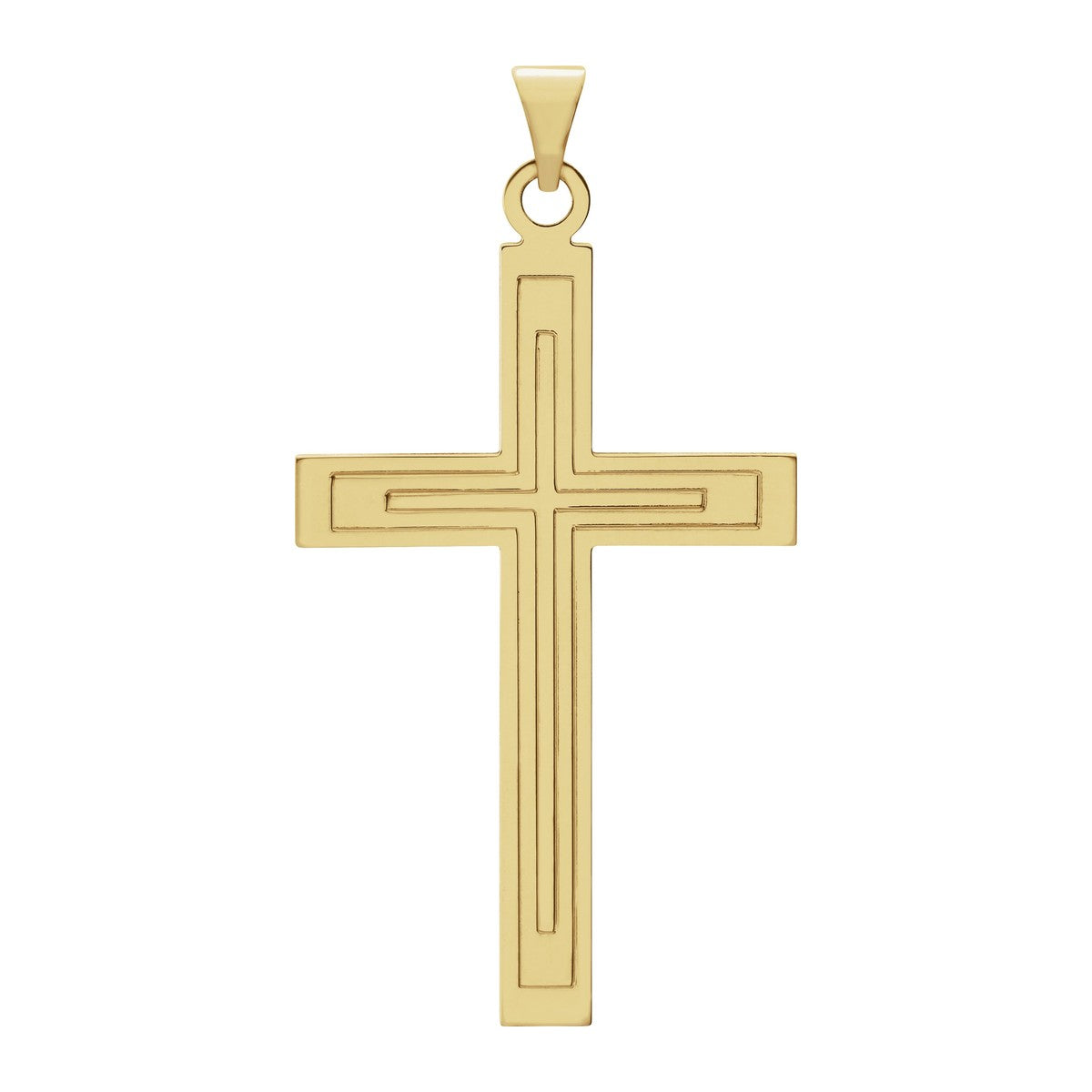 Grooved Cross Pendant