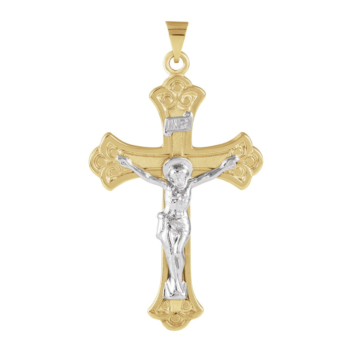 Two-Tone Crucifix Pendant