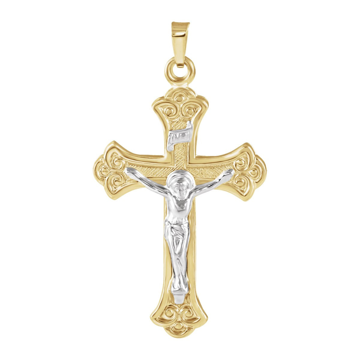 Two-Tone Crucifix Pendant