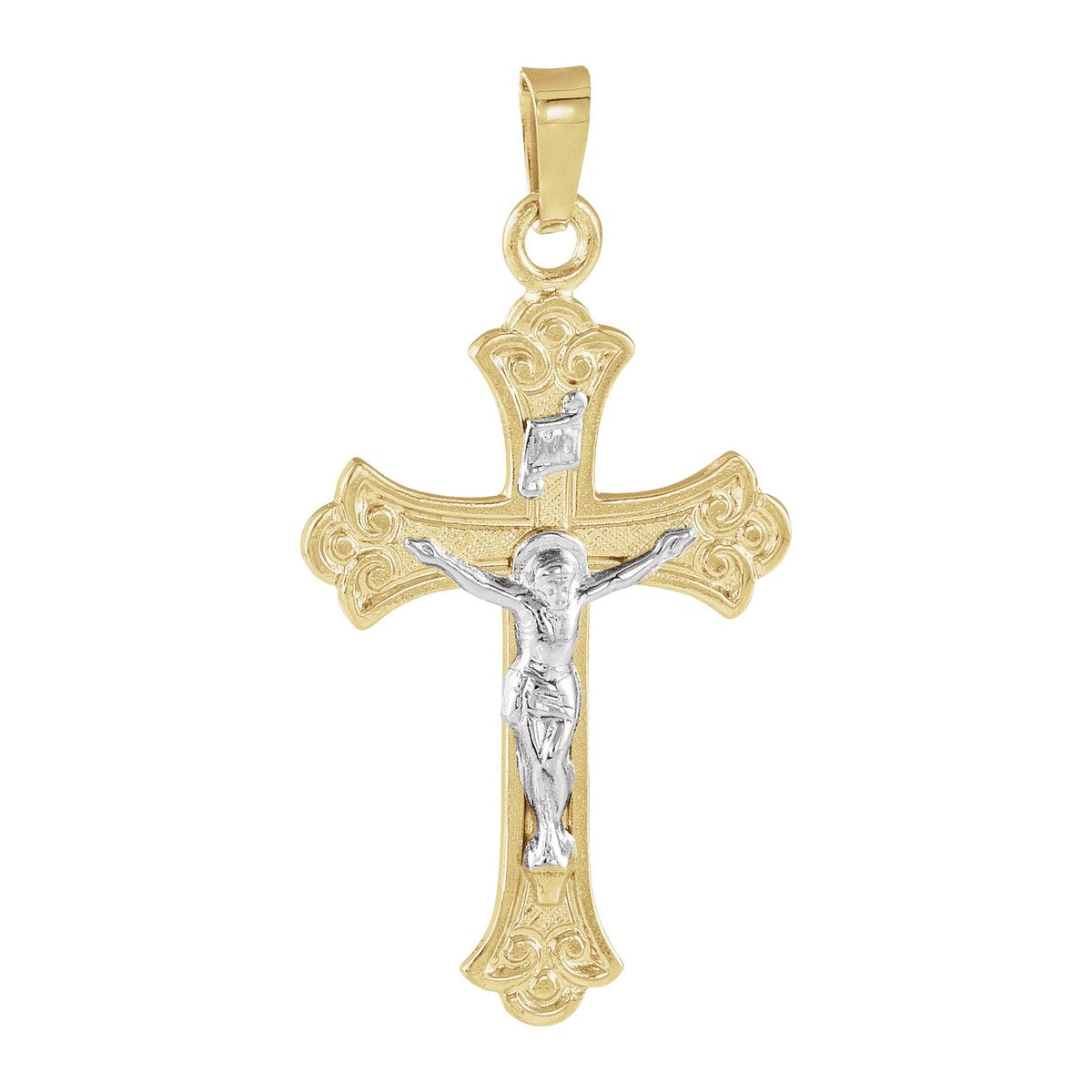 Two-Tone Crucifix Pendant