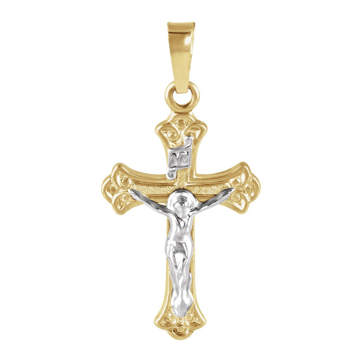 Two-Tone Crucifix Pendant