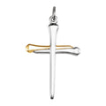 Two-Tone Nail Cross Necklace
