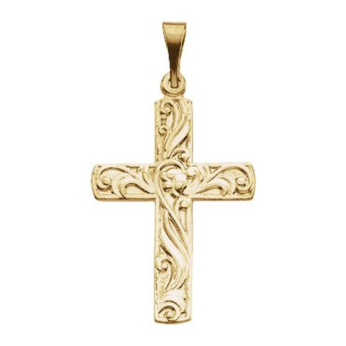 Scroll Pattern Cross Pendant