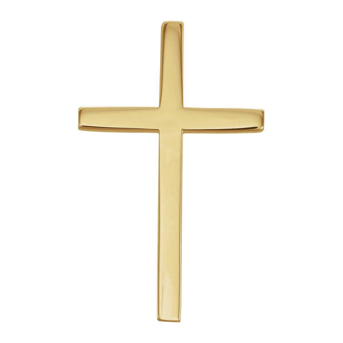 Tapered Polished Cross Pendant