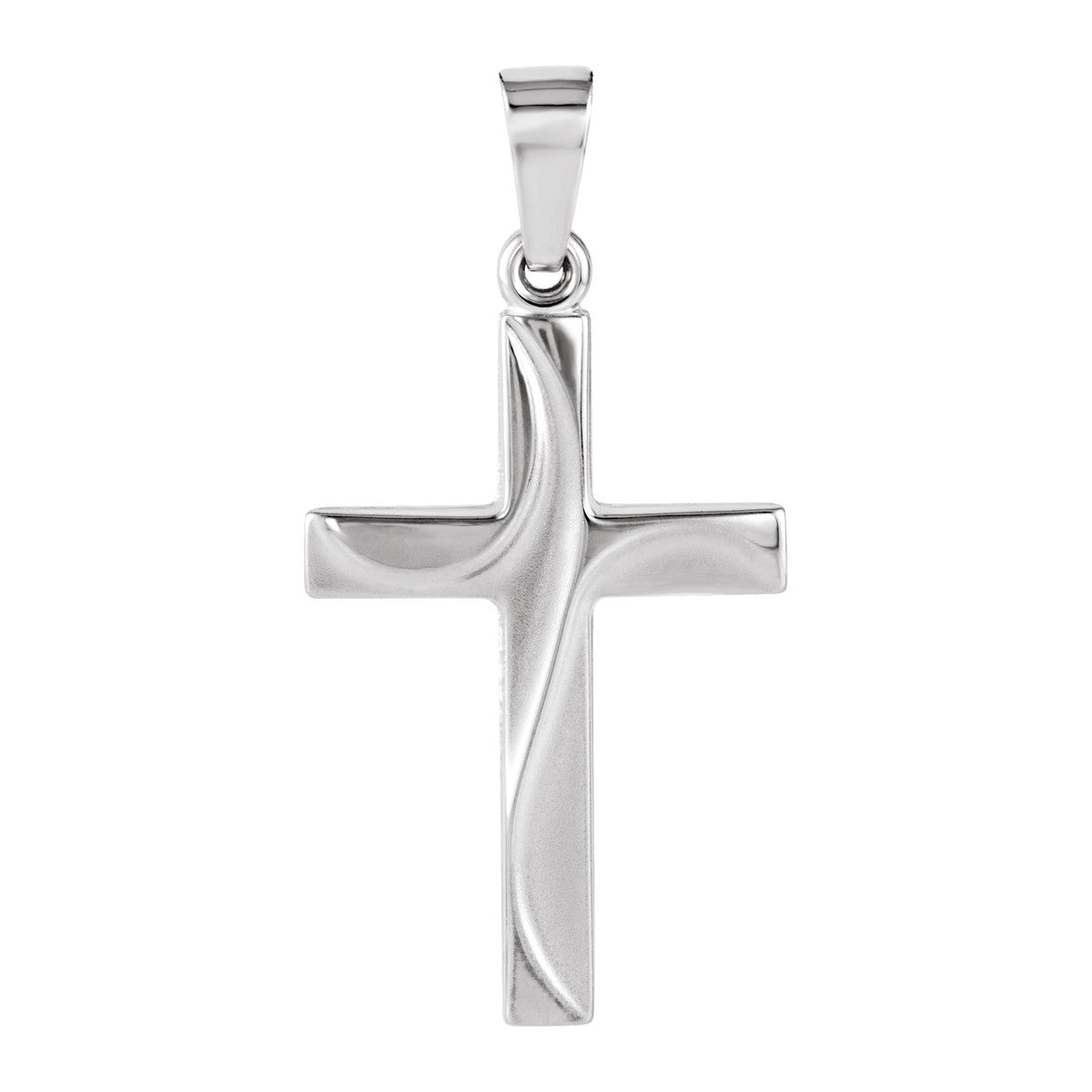 Wave-Accent Cross Pendant