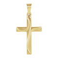 Wave-Accent Cross Pendant