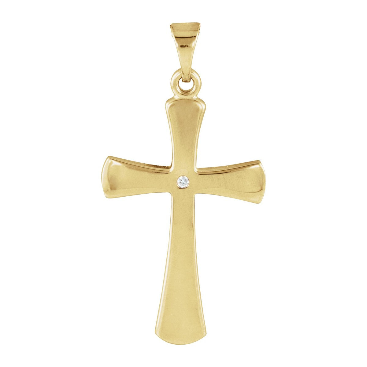 Flared Cross Pendant with Diamond