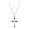 Black Enamel Cross Necklace