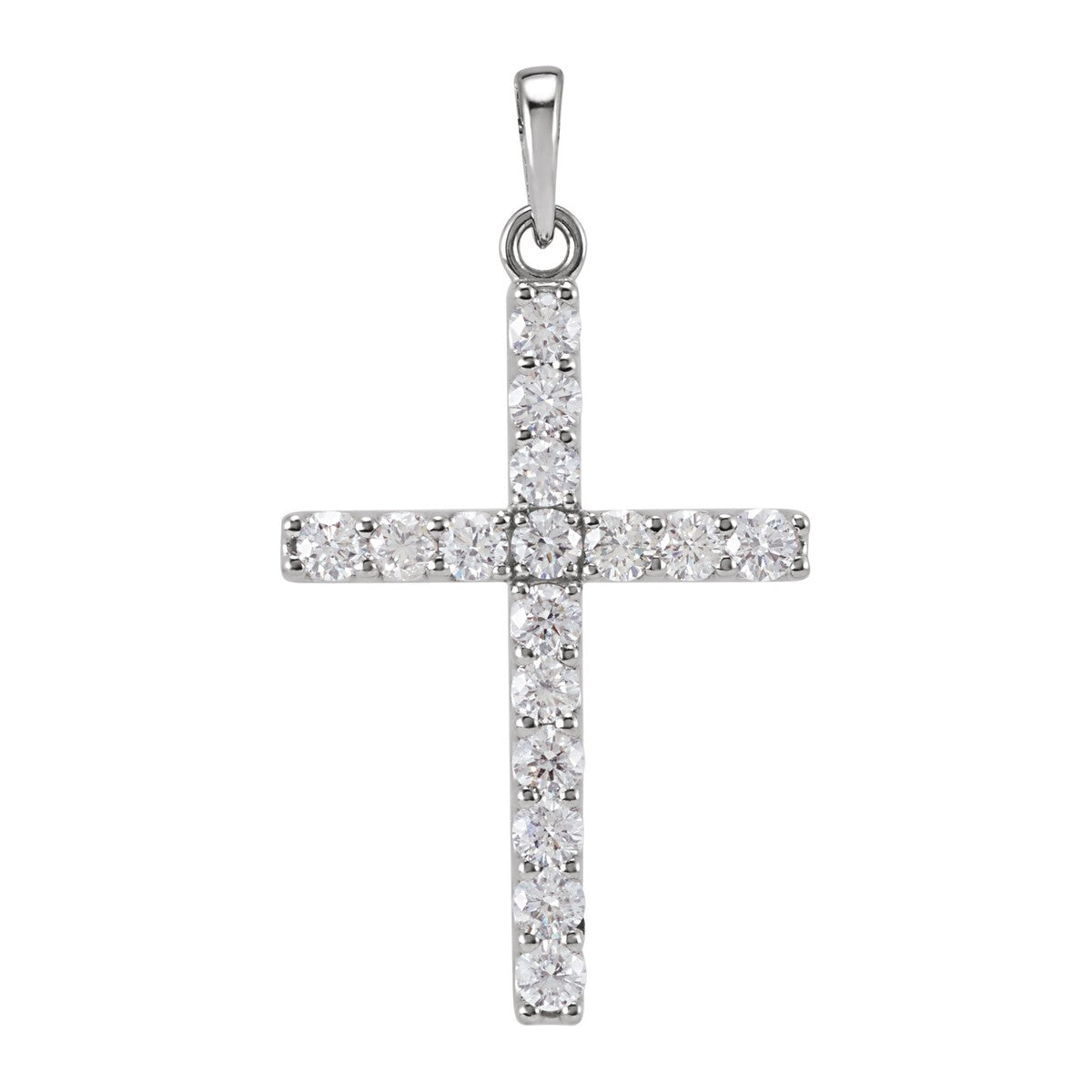 Diamond Line Cross Pendant
