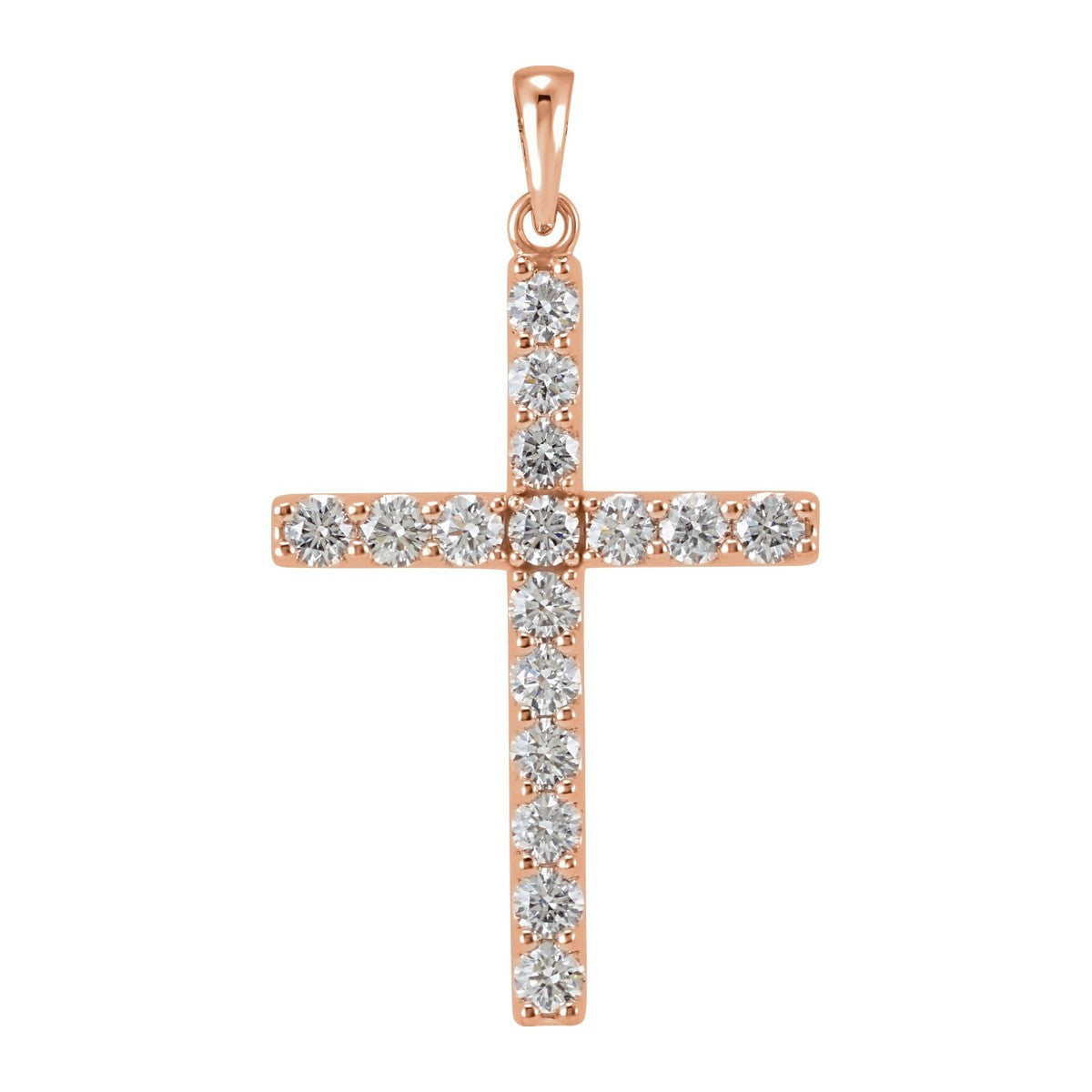 Diamond Line Cross Pendant
